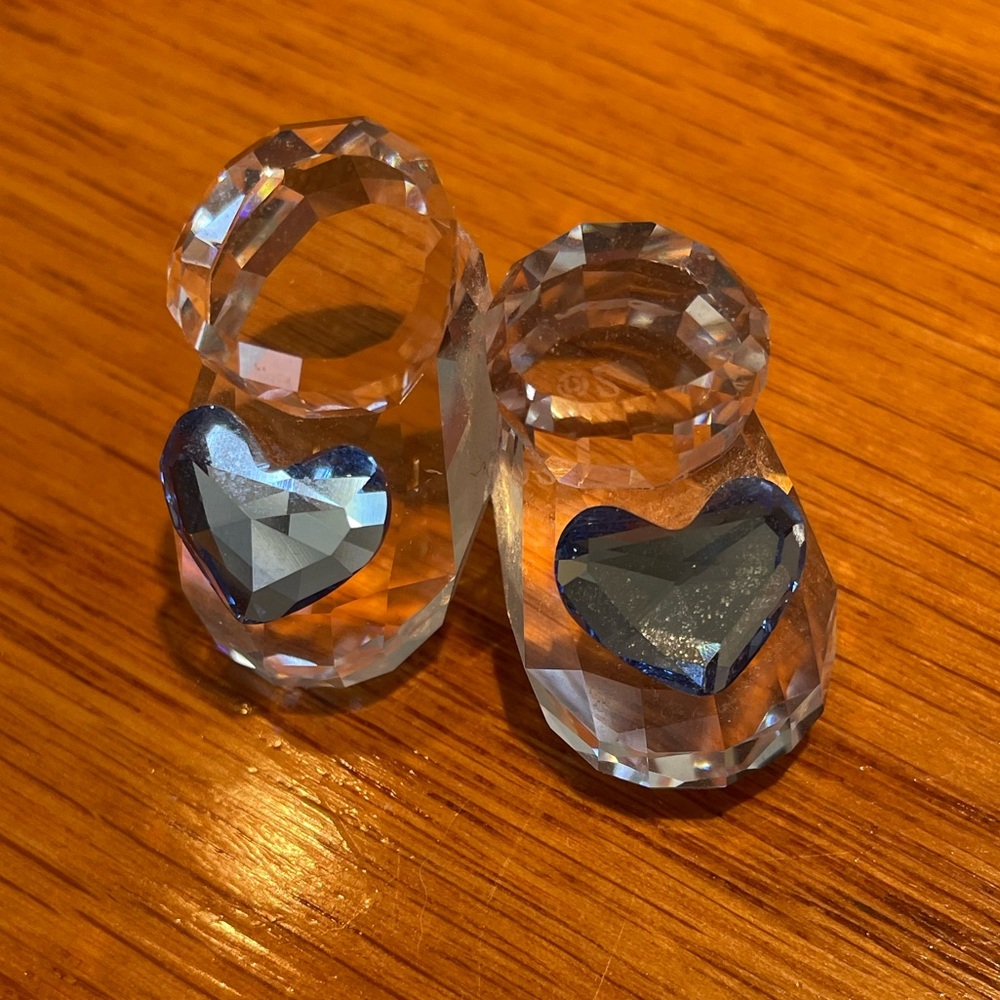 Swarovski Crystal and Blue Heart Baby Booties 💙